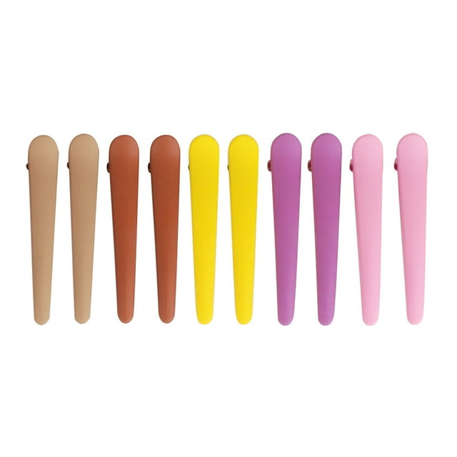 10 pinzas para el pelo de plástico de colores para peinar, pinzas para el pelo con forma de pico de pato, kit de herramientas de peluquería para mujeres y niñas.
