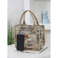 thumbnail image 3 of DLIU Women's Thickened Jacquard Fabric, Floral Pattern, Tote Bag, Carrying Bag, Utility Bag, Daily Storage Bag, 1 Piece, 3 of 8