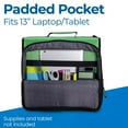 thumbnail image 6 of Case-it Universal Zipper Binder | 2-Inch O-Rings, 13-Inch Laptop/Tablet Padded Pocket, 400 Sheet Capacity, Multiple Storage Pockets & Shoulder Strap | Office Organizer | LT-007 Canopy Green, 6 of 7