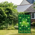 thumbnail image 4 of Happy St Patricks Day Shamrock Garden Flag 12×18 Inch for Outside, Small Burlap Buffalo Plaid Clovers Lucky Welcome Yard Holiday Decorative Flag, 4 of 6