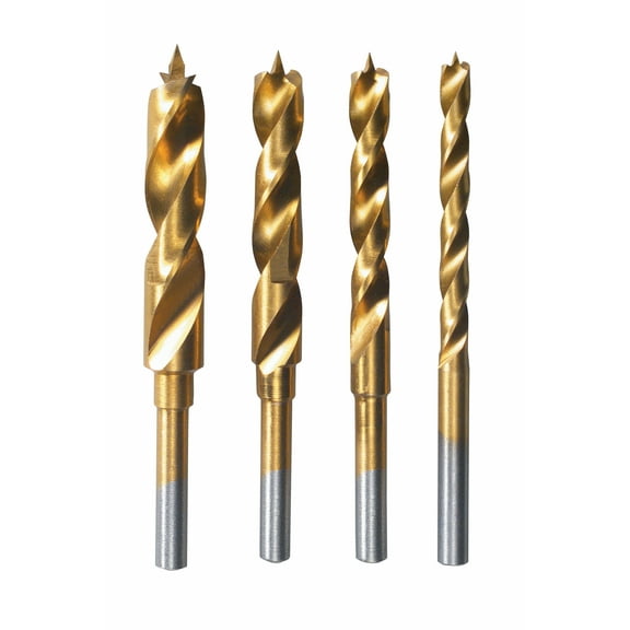 Dremel 631 High Speed Titanium Coated Brad Point Drill Bit Set, 4 pieces, Wood Drilling