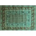 thumbnail image 1 of Ahgly Company Indoor Rectangle Oriental Turquoise Blue Industrial Area Rugs, 2' x 3', 1 of 4