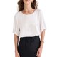 thumbnail image 1 of BLUSA ELEGANTE DE MANGA CORTA Y CUELLO REDONDO PARA MUJERES CHIC, S BLANCA, 1 of 6