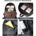 thumbnail image 6 of MOYYI Waterproof Faux Leather Laptop Backpack for Men, Fits 15.6-Inch Laptop, Black, 6 of 9