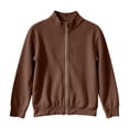 thumbnail image 4 of VIPOIN Kids Boys Girls Solid Color Zipper Stand Collar Coat Sports Large Size Casual Long Sleeve Corduroy Winter Jacket, 4 of 8