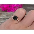 thumbnail image 2 of Princess Cut 1.75 Carat Black Diamond Moissanite Engagement Ring Wedding Ring On 10k Rose Gold Anniversary Gift Art Deco Specialized for Brides, 2 of 6