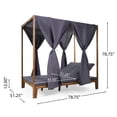 thumbnail image 3 of GDF Studio Leaverton Outdoor Acacia Wood 2 Seater Adjustable Daybed with Curtains, Teak and Dark Gray, 3 of 9