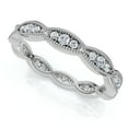 thumbnail image 2 of Pompeii 3/8ct Diamond Vintage Eternity Ring Stackable Womens Wedding Band 14k White Gold, 2 of 5