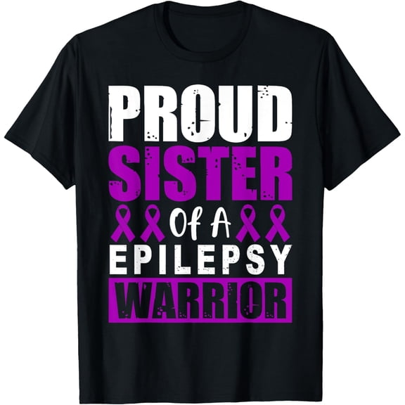 Epilepsy Awareness Purple Ribbon Dolphin Sister Support T-Shirt
