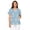 Blue Cute Rabbit, variant on Cute Pink Dogs Women Scrub Tops Size 4XL Smooth Soft Scrubs Women's V-Neck Flex Easy Care Fabric