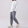 thumbnail image 6 of SGMVNU Girl Eembroidered Sweatpants Casual Long Trousers Elastic High Waist Joggers Pants Teen Girls Sweat Pants with Pockets(Size 15-16 Years, Grey), 6 of 8