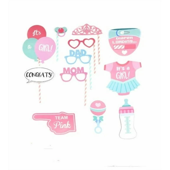 Baby Girl Theme Photo Props- 12 Pcs! Great Idea For Baby Shower!