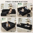 thumbnail image 6 of EuKer Sectional Couch, 105.7" Oversized Sofa Bed with Deep Seat for Living Room, Bedroom, Black, 6 of 7