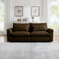 thumbnail image 3 of Oversized Cloud Couch for Living Room, 86.8" Comfy Corduroy Sofa with Lumbar Pillow, Modern Oversized Loveseat Sofa Modular Couch with Wide Armrest for Living Room, Apartment, Office, Brown, 3 of 8