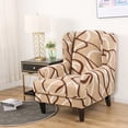 thumbnail image 3 of Sumhomie Housse Extensible Imprimée pour Fauteuil à Oreilles 2 Pcs, Camel, 3 of 4