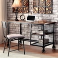 thumbnail image 3 of Bowery Hill Transitional Metal Computer Desk with Casters in Antique Black, 3 of 4