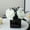 Black+white, variant on Faux Silk Peony Artificial Flowers for Vase, Ins Style Artificial Flower Glass Bottle Set ,Suitable for Living Room, Dining Table, Wedding, Hotel Banquet and Other Home Decoration