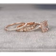 thumbnail image 5 of 2 carat Real Morganite Ring with Moissanite One Engagement Ring and 2 Wedding Bands with 18k Gold Plating, 5 of 5