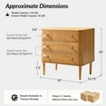 thumbnail image 4 of 26" Modern 3 Drawers End Table Curved Table Set of 2 with Charging Station for Living Room Oak, 4 of 5