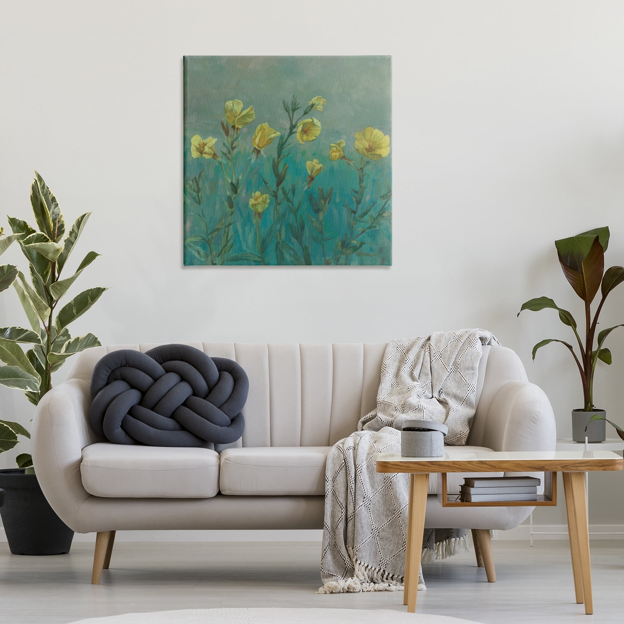 Stupell Industries Floral Buttercup Meadow Landscape & Nature Painting Wrapped Canvas Art Print Wall Art, 30 x 30