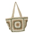 thumbnail image 3 of Bolso de playa con cordón de papel de crochet, informal, de un solo hombro, para viajes y uso diario. Verde, 3 of 9