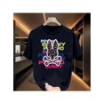 thumbnail image 1 of Bone rabbit T-shirt, hip-hop, handsome and fun, unisex, round neck street style summer and spring, casual, clothing, simple and , fashionable and loose, youthful and energetic, daily wear tops, 1 of 7
