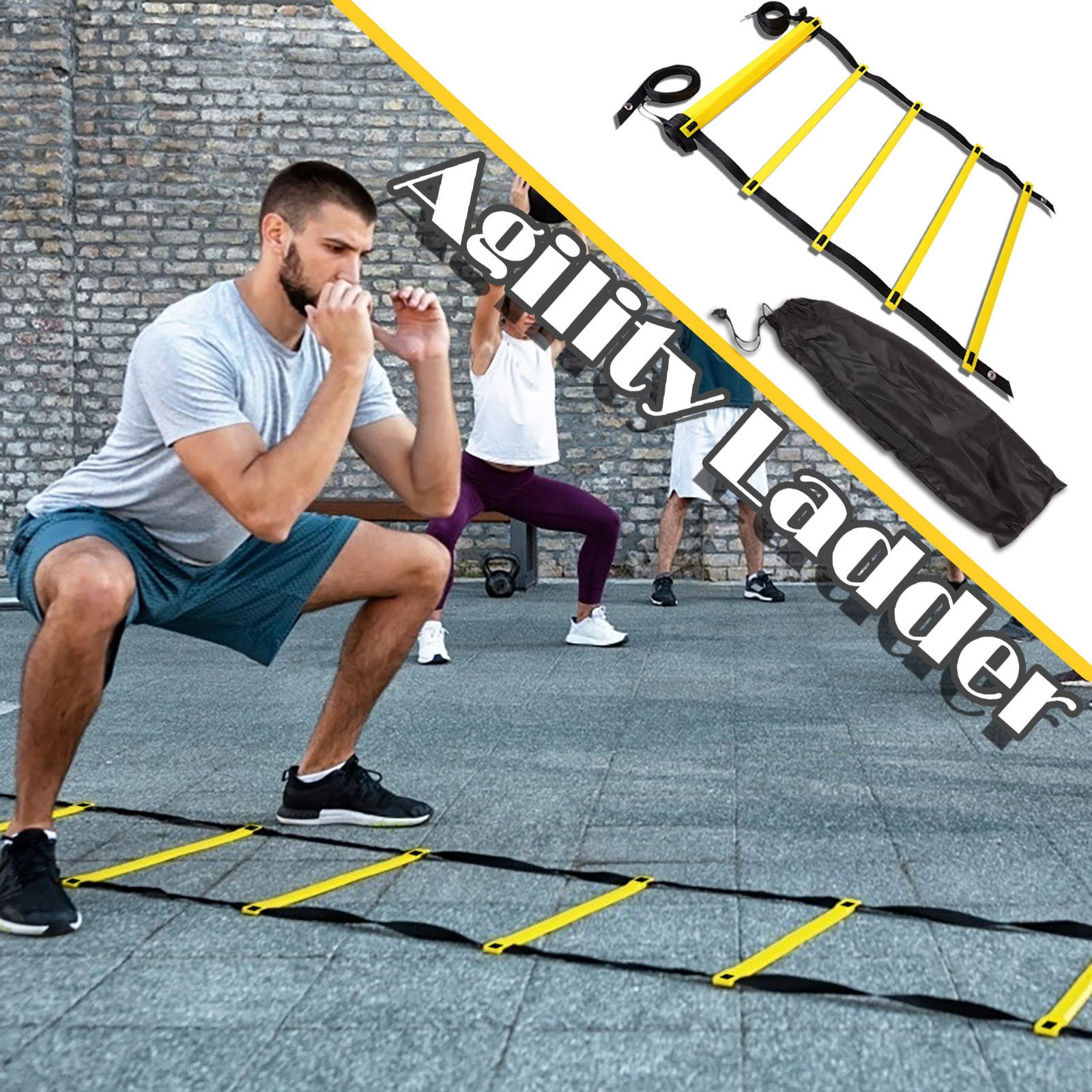 Échelle D'Agilité Pour Football, Basket, Tennis - 5m, Matériel Entraînement Jeu De Jambes Avec Sac
