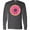 Charcoal Grey, variant on Inktastic Hot Pink Donut Long Sleeve T-Shirt