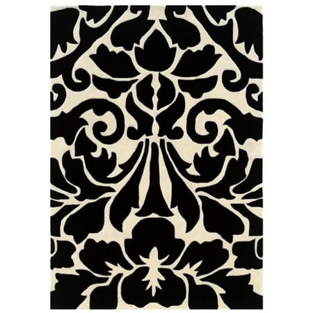 - Hawthorne Collection 5' x 7' Hand Tufted Rug in Black and White