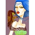 thumbnail image 2 of Goddess, Jami 13x18 Black Ornate Wood Framed with Double Matting Museum Art Print Titled - Falcon, 2 of 4