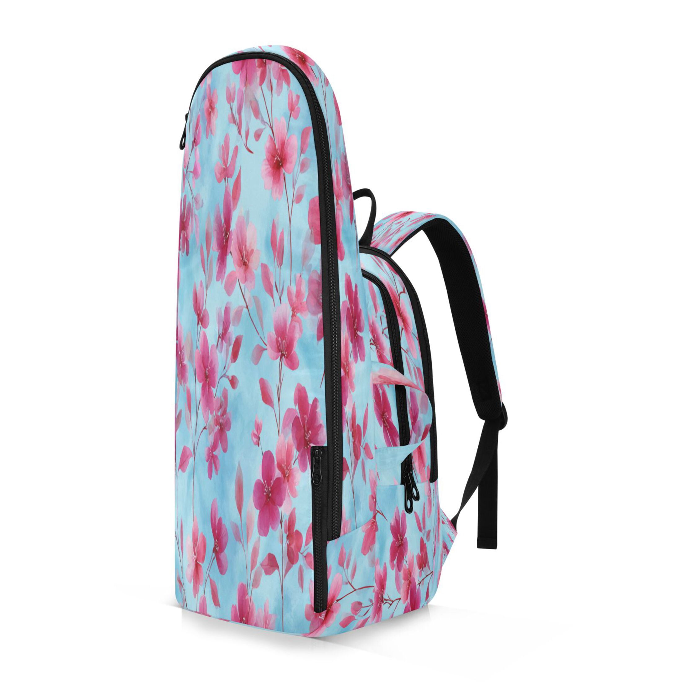2 Racquet Holder Tennis Backpack Tennis Racket Covers Gym Bags Cute Pink Delicate Flowers