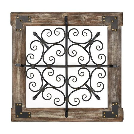 - Fleur De Lis Living Wooden Framed Square with Nailhead Trim Accent Wall D cor