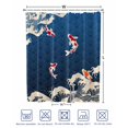 thumbnail image 4 of Split Shower Curtain for Transfer Bench, Coastal Wave Fabric Shower Curtains for Bathroom, Japanese Style Ocean Fish Blue Tub Sliding Transfer Bench Waterproof Bath Curtains 72"x78", 4 of 9