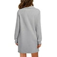 thumbnail image 4 of Efsteb 2025 Fall Fashion Long Sleeve Dress for Women Lapel V Neck Sweatshirt Dress Business Casual Work Dress with Pockets (Gray,XL), 4 of 7