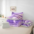 thumbnail image 5 of Feelyou Marble Ombre Adult Twin Bedding Sets 7-Piece, Deamy Abstract Stripe Bedding Comforter Set, Fashion Purple Reversible Sheet Sets, Microfiber Bedroom Decor, 5 of 7