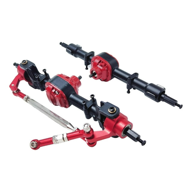 Juego de ejes delantero y trasero para coche RC a escala 1:12 Ejes para coche RC Conjunto de eje delantero y trasero negro