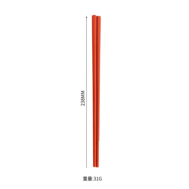 Xiao Hua 2 pares de palillos de silicona de mango largo, utensilios de cocina reutilizables, color naranja