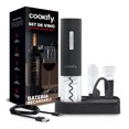 thumbnail image 1 of Set de Sacacorchos de Vino Eléctrico Recargable Cookify, de Acero Inoxidable con Cortador de Sellos, Tapón de Vacío y Vertedor, 1 of 6
