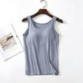 thumbnail image 4 of Fshinging Womens Tank Tops With Built In Bras Summer Soild Color Sleeveless Camisole Plus Size Padded Push Up Tank Top One-piece Vest, 4 of 4