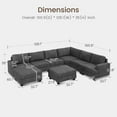 thumbnail image 2 of HONBAY 128.1" U Shape Sectional Sleeper Sofa Bed Corduroy Oversized Couch with Storage for Living Room, Dark Gray, 2 of 11