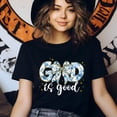 thumbnail image 3 of God Is Good Shirt for Women - Floral Blue Bow Christian Tee, Ash, Size M, 3 of 4