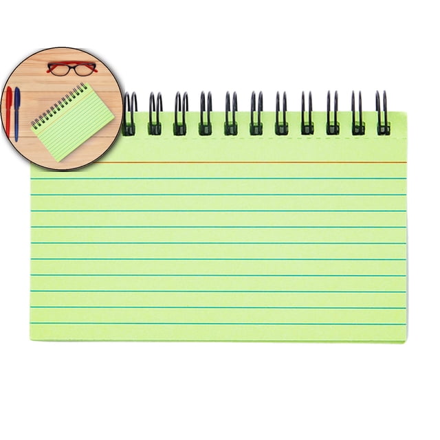 Dvruxg Colorful Spiral Index Cards Flash Cards with Ring Lined Note Card Book Flashcards, Colored Ruled Card Pad Index Note Books Notecards
