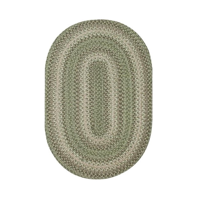 Homespice Decor 505828 6 x 9 ft. Oval Grassland Jute Braided Rug, Green