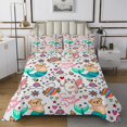 thumbnail image 1 of YST Unicorn Quilt Set Queen Mermaid Bedspread Set For Kids Girls Cat Dog Rainbow Candy Sweet Coverlet Set Pug Animal Heart Pattern Blue Pink Bed Set, 1 of 5