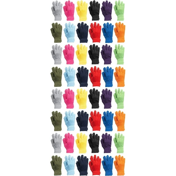 48 Pack Of Yacht & Smith Wholesale Beanies Or Gloves, Bulk Thermal Winter Hat Or Gloves (Assorted Solid Gloves)