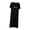 Black, variant on Women's Long Loose Modal Cotton Polyester Short Sleeve Nightgown Casual Sleepwear Dress, Loose Fit Plus Size M - XL