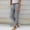 Dark Gray, variant on Summer Savings Clearance!Staron Striped Linen Pants Women Cotton Linen Straight Leg Pants Casual Drawstring Elastic Waist Trouser Pant with Pockets