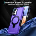 thumbnail image 6 of Cutyskin for Samsung Galaxy S25 Ultra Case with 135° Adjustable Ring Kickstand, for Women Men, Military Drop Protection Armor Shock Absorbent Rugged Phone Case for Samsung Galaxy S25 Ultra, Purple, 6 of 9