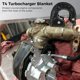 thumbnail image 3 of Cubierta del turbocompresor T4, protección térmica de la manta del turbocompresor de fibra de vidrio, escudo contra incendios Turbo T4 con 2 resortes de sujeción, protege bien los componentes del moto, 3 of 7