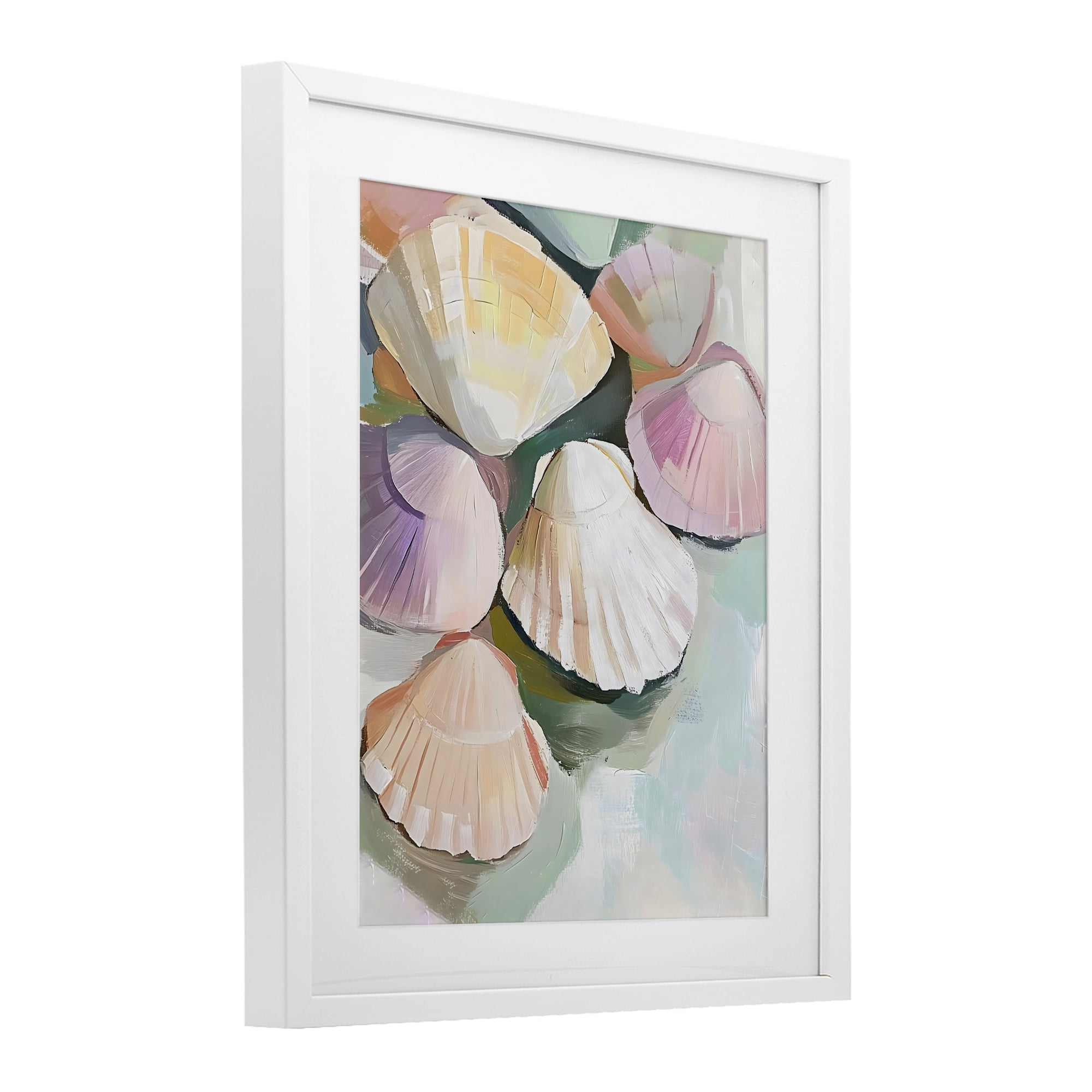 Stupell Industries Pink Seashells Marine Collection White Framed Print Under Glass, design by The Prints Vibe